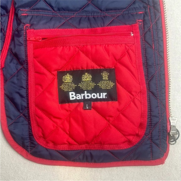 Barbour Lowerdale Gilet Diamond Quilted Vest Full Zip Red Men’s Size L EXC - Picture 7 of 16